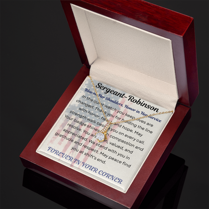 To My Hero in Blue-Policewoman – Alluring Necklace Gift
