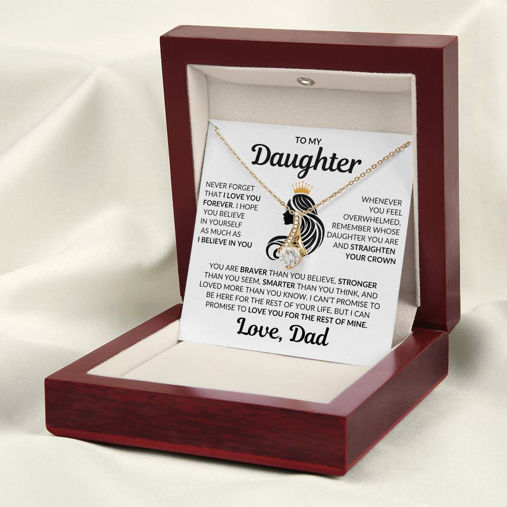 Beautiful Daughter Gift Love Dad "I Love You Forever" Necklace