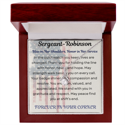 To My Hero in Blue-Policewoman – Alluring Necklace Gift