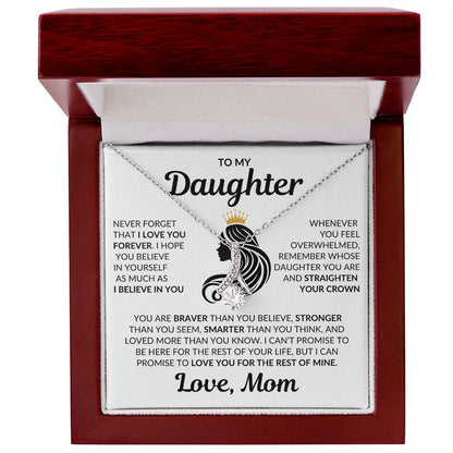 Beautiful Daughter Gift Love Mom "I Love you Forever" Necklace