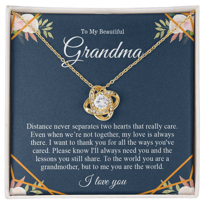 To My Beautiful Grandma | Love Knot Necklace