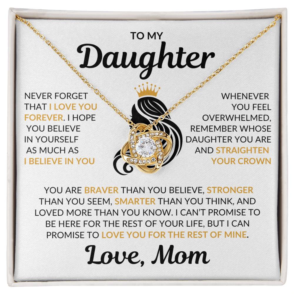 Beautiful Daughter Gift Love Mom "I Love You Forever" Necklace