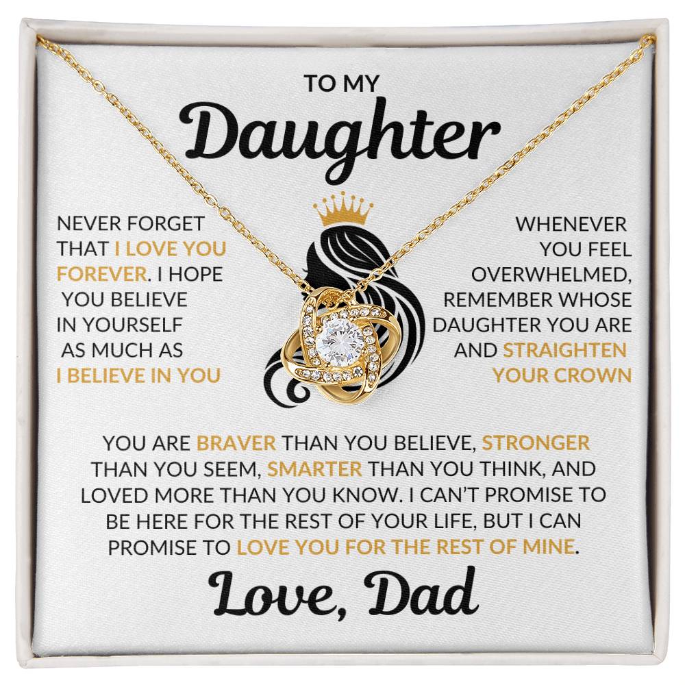 Beautiful Daughter Gift Love Dad "I Love You Forever" Necklace