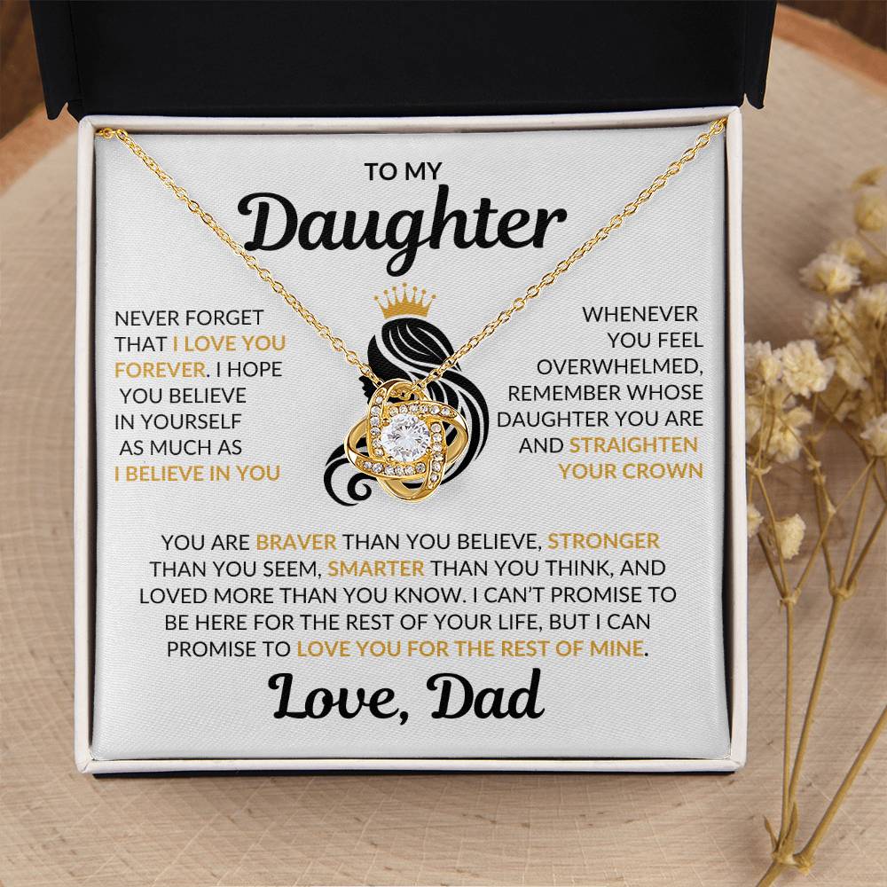 Beautiful Daughter Gift Love Dad "I Love You Forever" Necklace