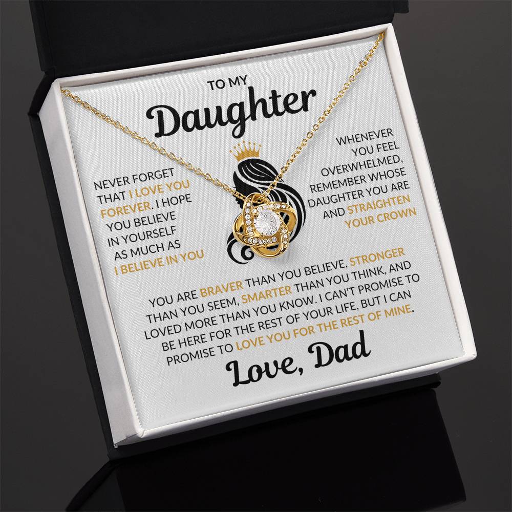 Beautiful Daughter Gift Love Dad "I Love You Forever" Necklace