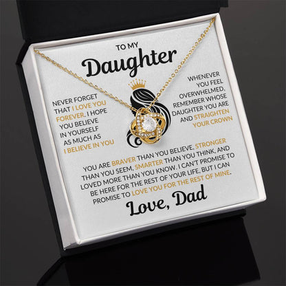 Beautiful Daughter Gift "I Love You Forever" Love Knot Necklace