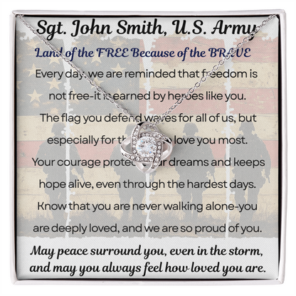 Military Love Knot Necklace