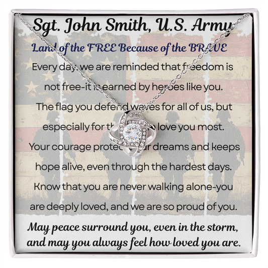Military Love Knot Necklace