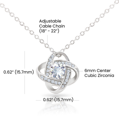 Beautiful Daughter Gift "I Love You Forever" Love Knot Necklace