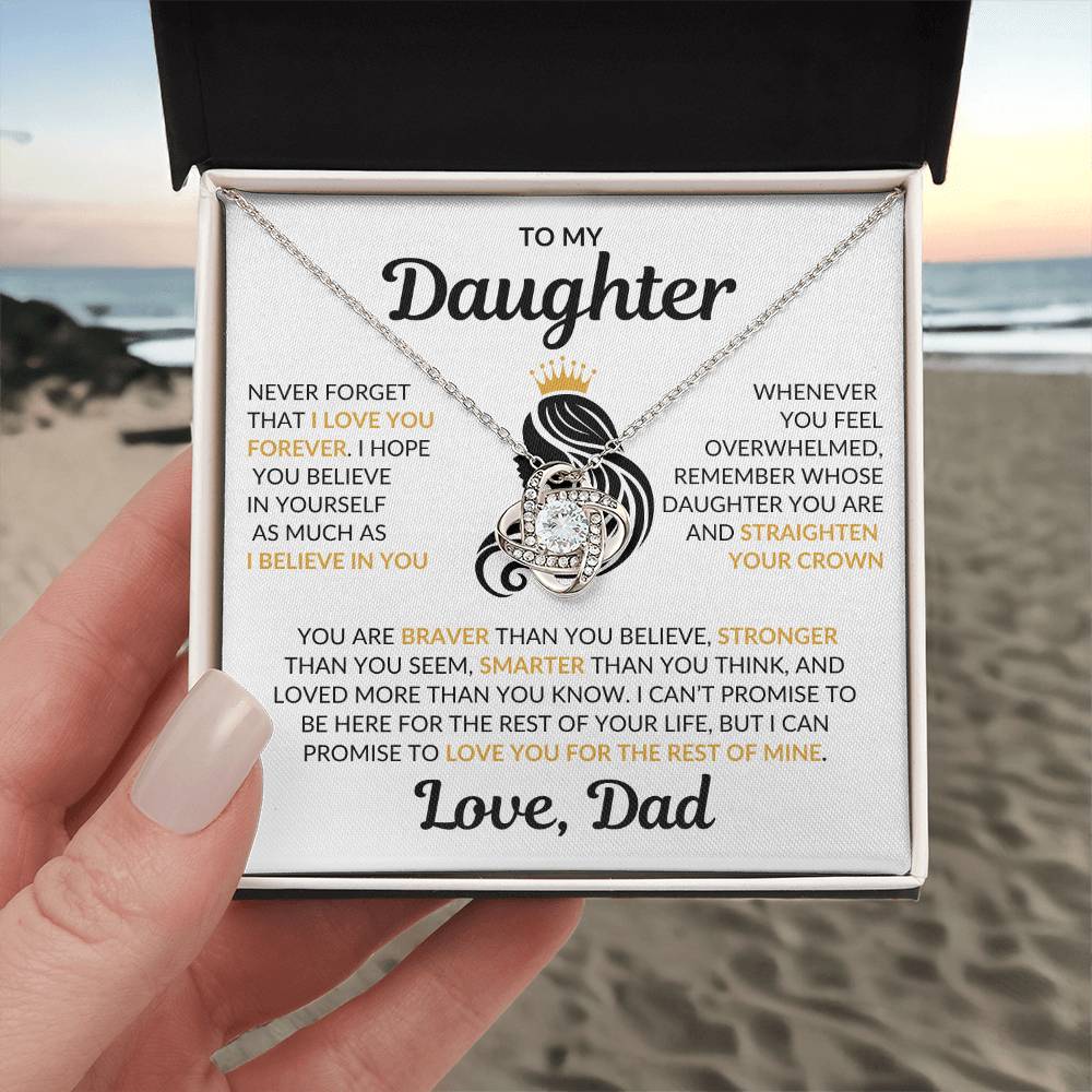 Beautiful Daughter Gift Love Dad "I Love You Forever" Necklace