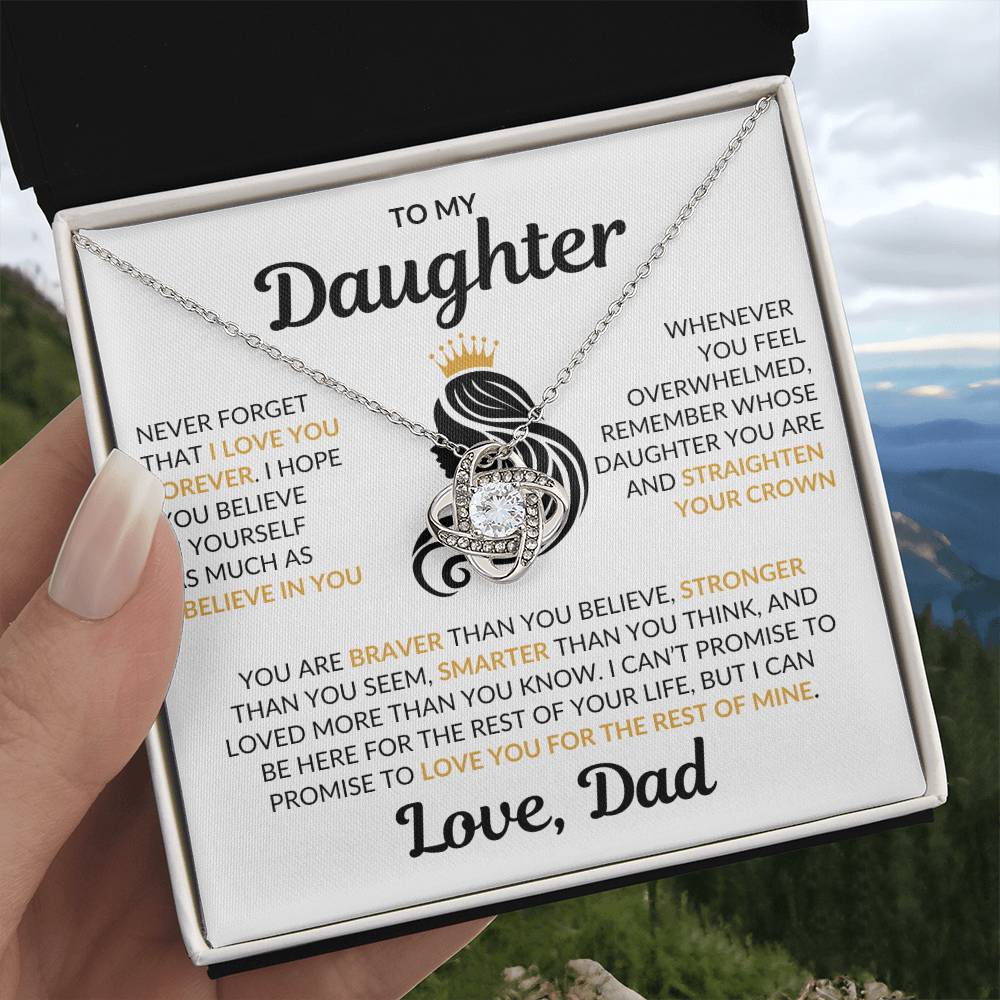 Beautiful Daughter Gift Love Dad "I Love You Forever" Necklace