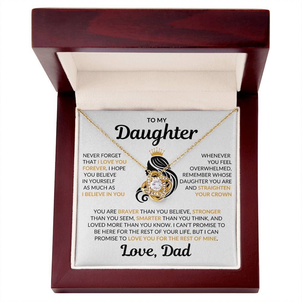 Beautiful Daughter Gift Love Dad "I Love You Forever" Necklace