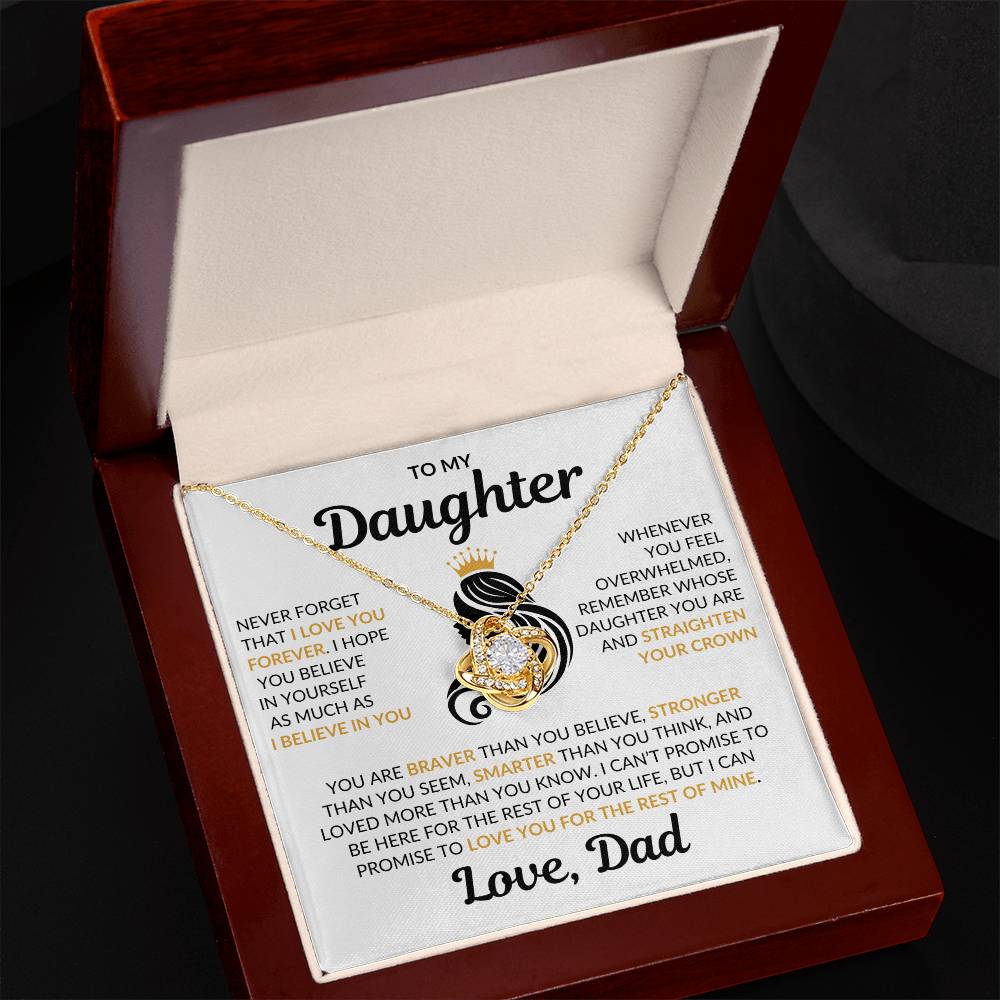 Beautiful Daughter Gift Love Dad "I Love You Forever" Necklace