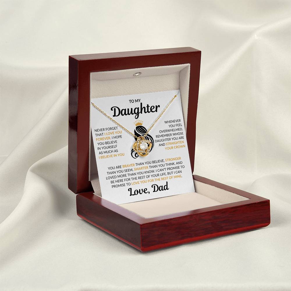 Beautiful Daughter Gift Love Dad "I Love You Forever" Necklace