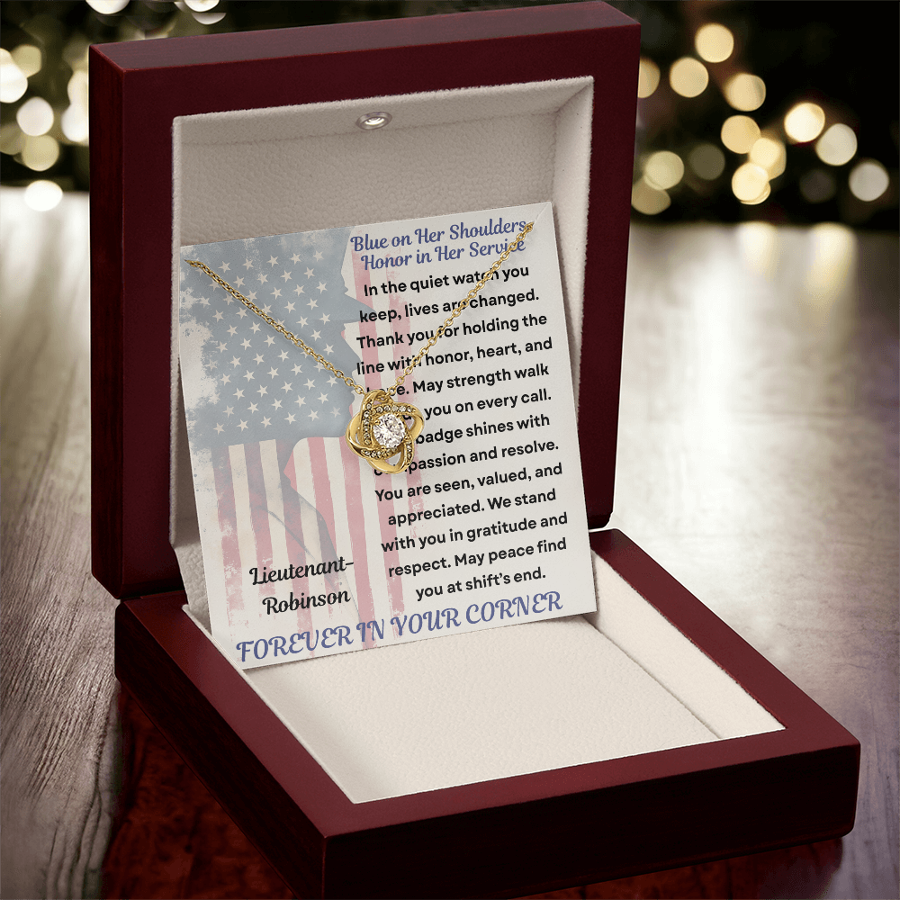 To My Hero in Blue-Policewoman – Knot Necklace Gift