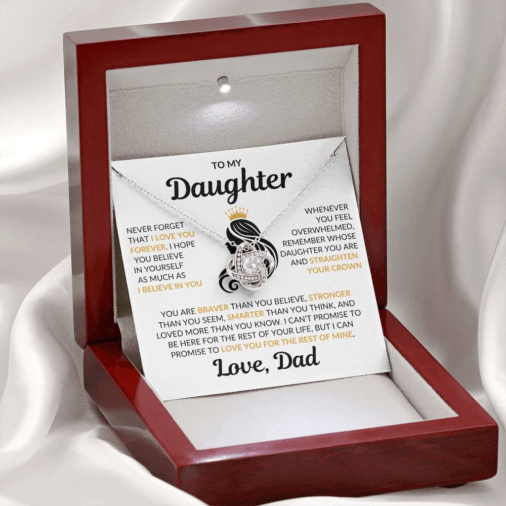 Beautiful Daughter Gift Love Dad "I Love You Forever" Necklace