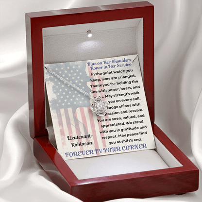 To My Hero in Blue-Policewoman – Knot Necklace Gift