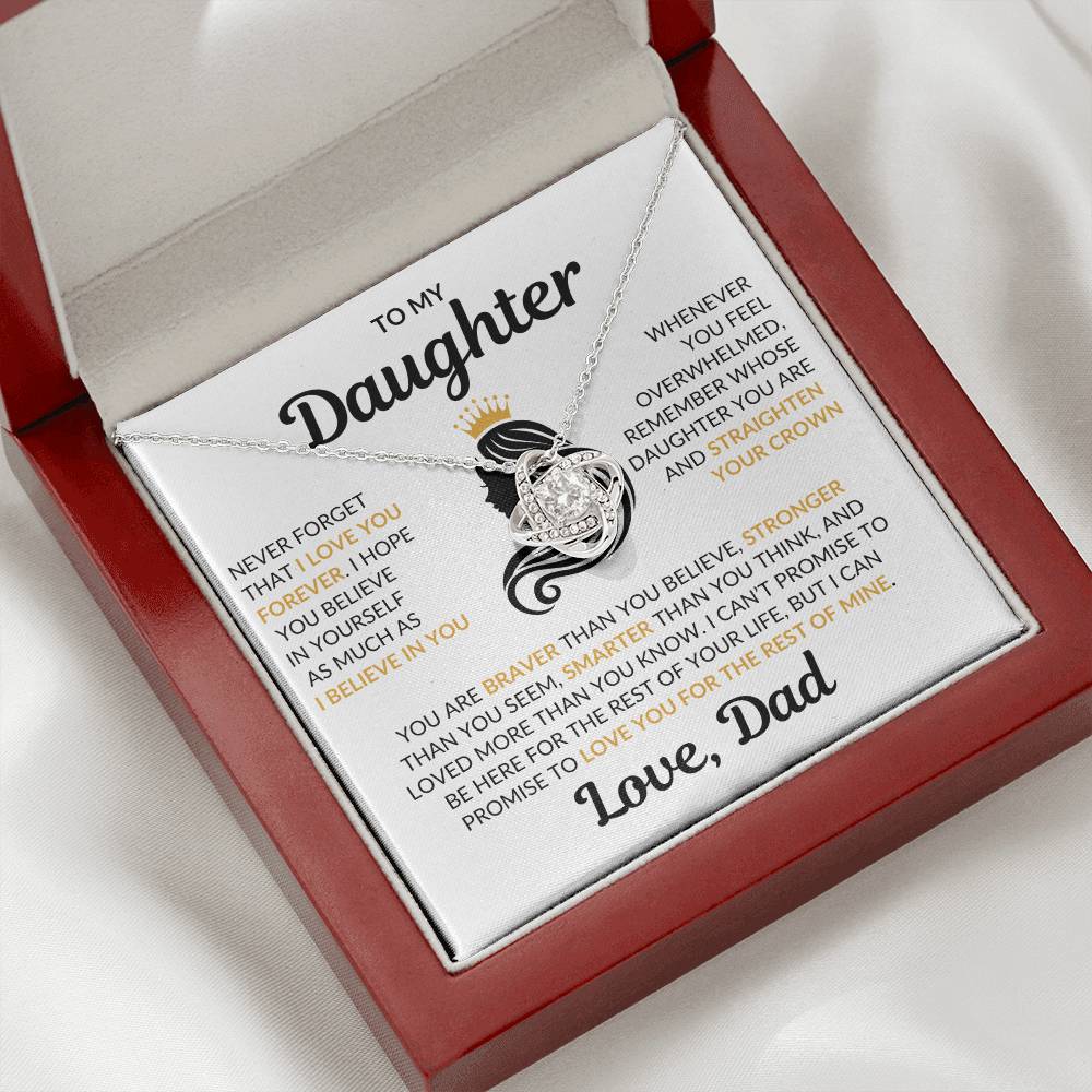 Beautiful Daughter Gift Love Dad "I Love You Forever" Necklace