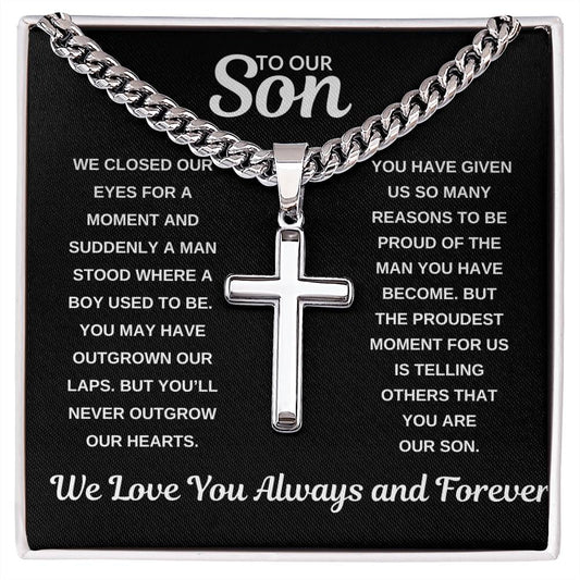 To Our Son "We Will Love You Forever" Cross Necklace