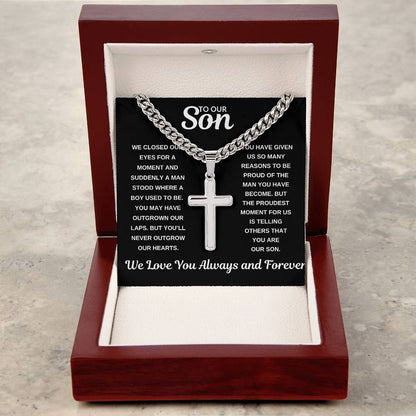 To Our Son "We Will Love You Forever" Cross Necklace