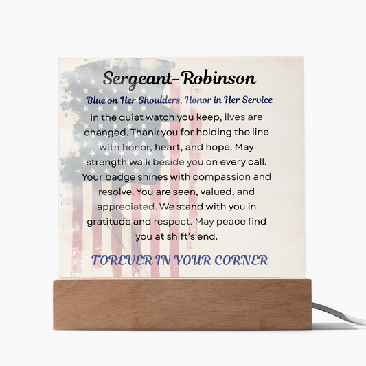 Strength & Grace – Policewoman Acrylic Display
