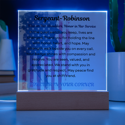 Strength & Grace – Policewoman Acrylic Display