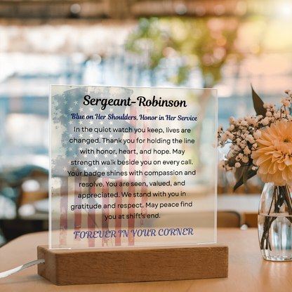 Strength & Grace – Policewoman Acrylic Display