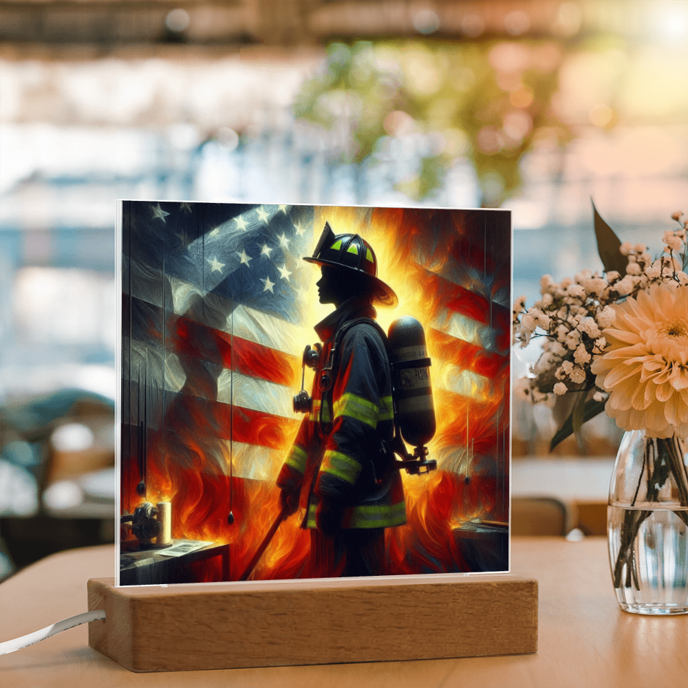 Firewoman acrylic