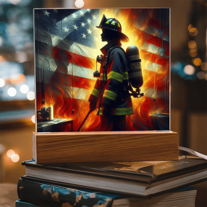 Firewoman acrylic