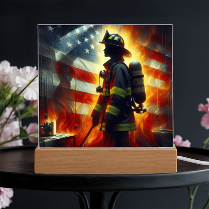 Firewoman acrylic