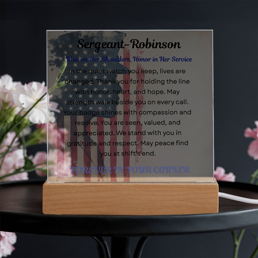 Strength & Grace – Policewoman Acrylic Display