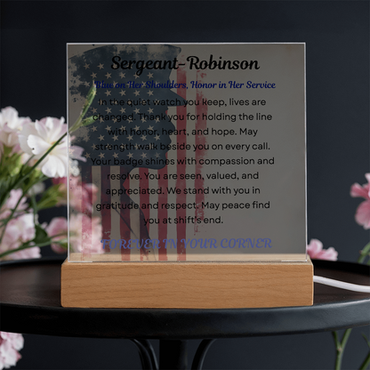 Strength & Grace – Policewoman Acrylic Display