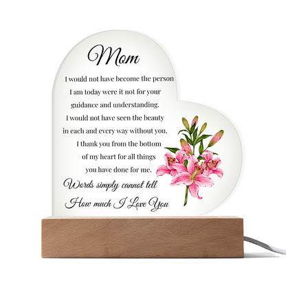 "From the Heart to Mom – Acrylic Flower Gift"