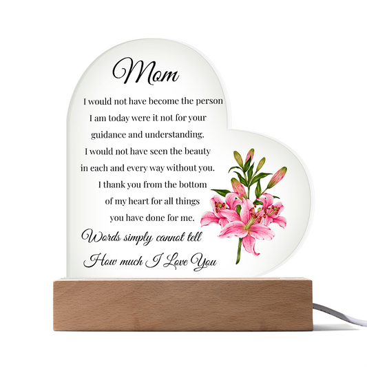"From the Heart to Mom – Acrylic Flower Gift"
