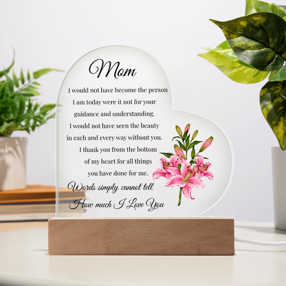 "From the Heart to Mom – Acrylic Flower Gift"