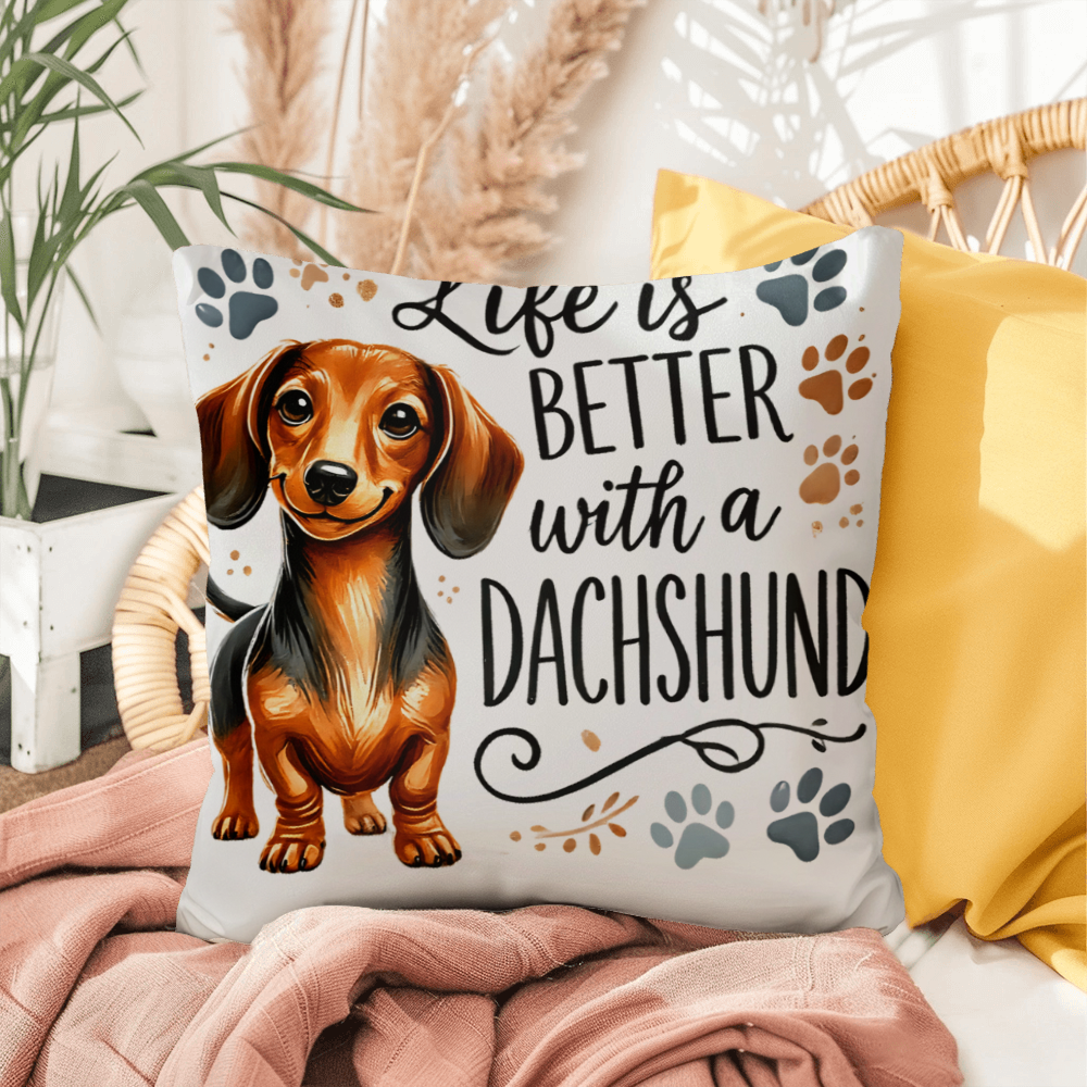 Life is Better with a Dachshund Indoor/Outdoor pillow