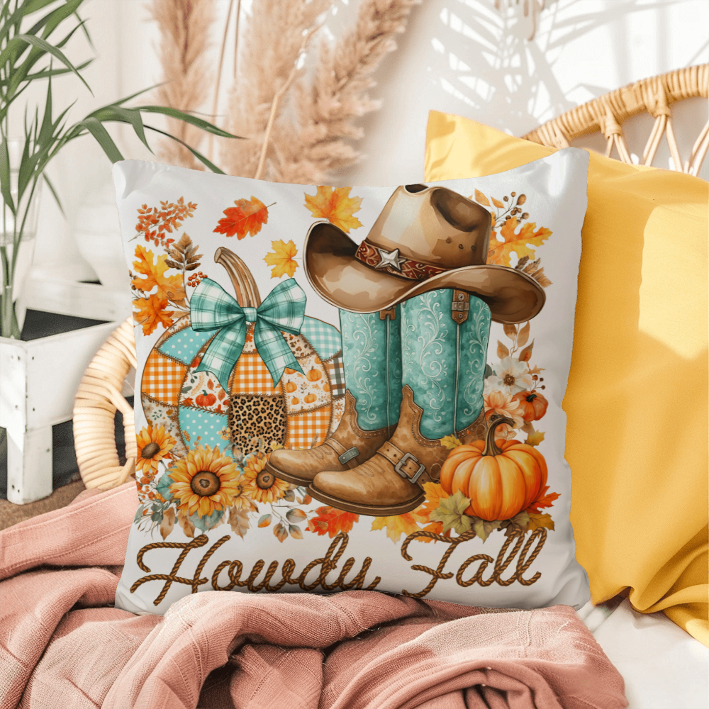 Howdy Fall Western Throw Pillow