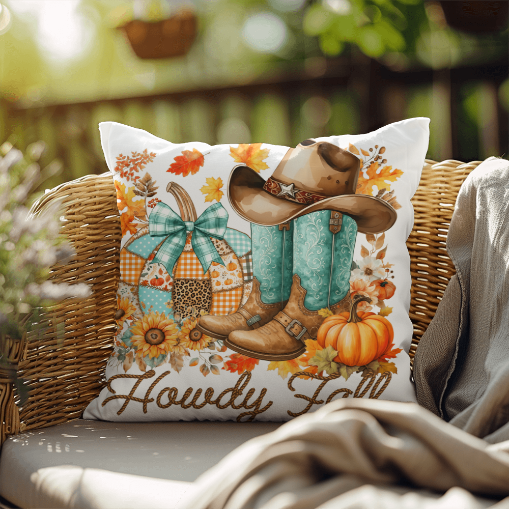 Howdy Fall Western Throw Pillow