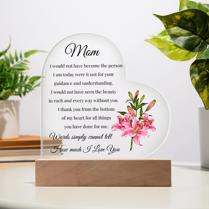 "From the Heart to Mom – Acrylic Flower Gift"