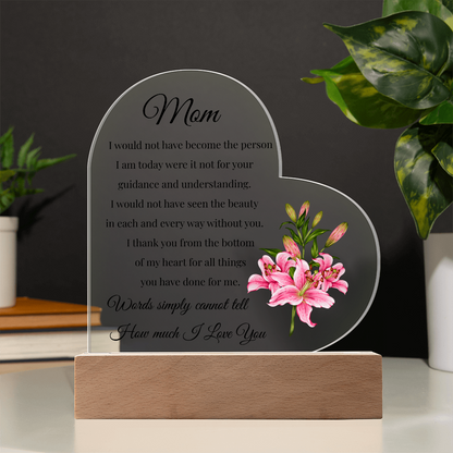 "From the Heart to Mom – Acrylic Flower Gift"