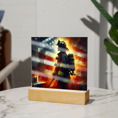 Firewoman acrylic