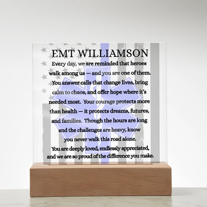 Courage Under Pressure – EMT Acrylic Keepsake