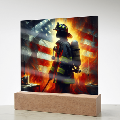Firewoman acrylic