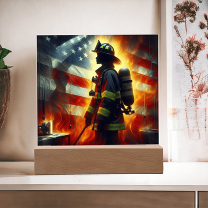 Firewoman acrylic
