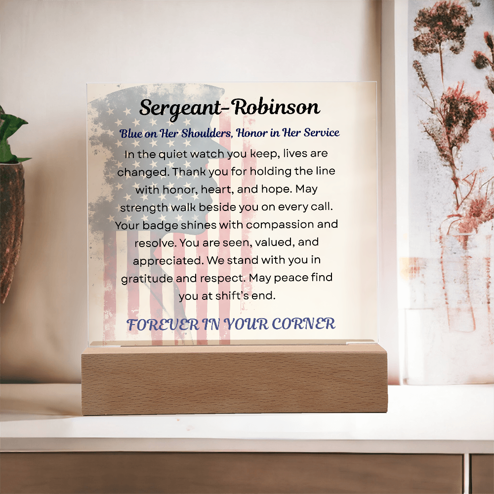 Strength & Grace – Policewoman Acrylic Display
