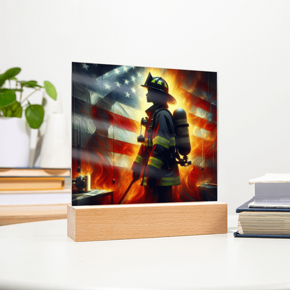 Firewoman acrylic