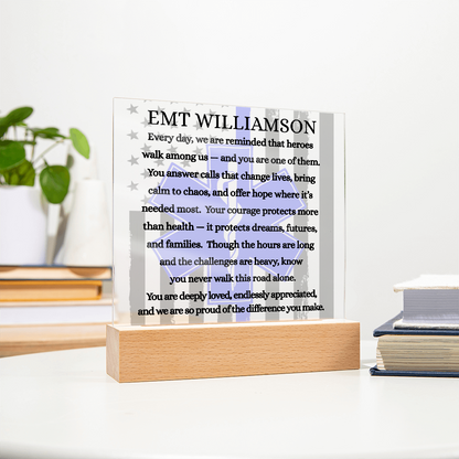 Courage Under Pressure – EMT Acrylic Keepsake