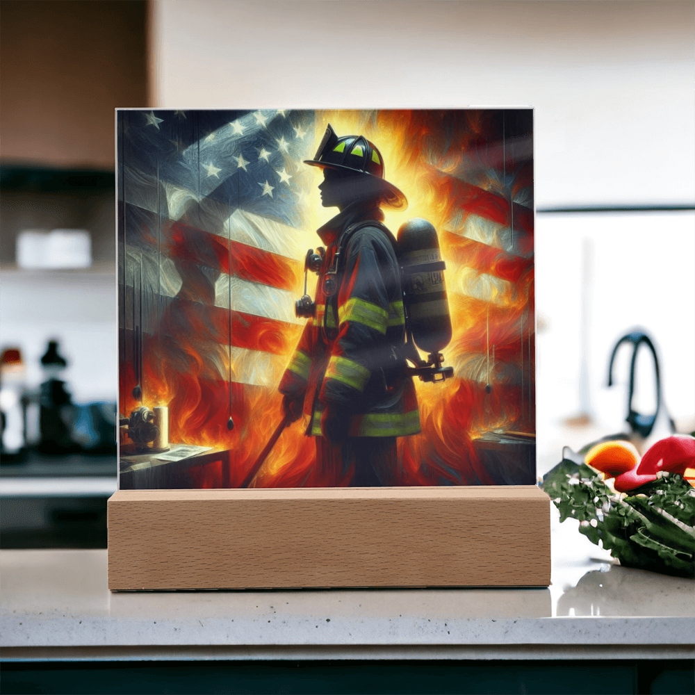 Firewoman acrylic