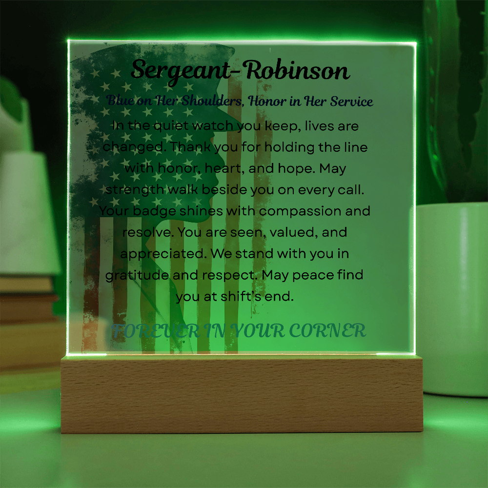 Strength & Grace – Policewoman Acrylic Display