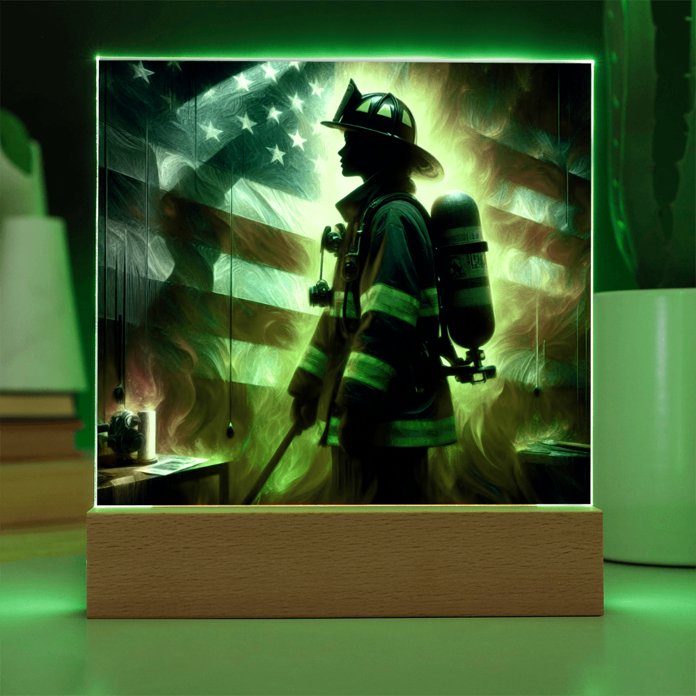 Firewoman acrylic